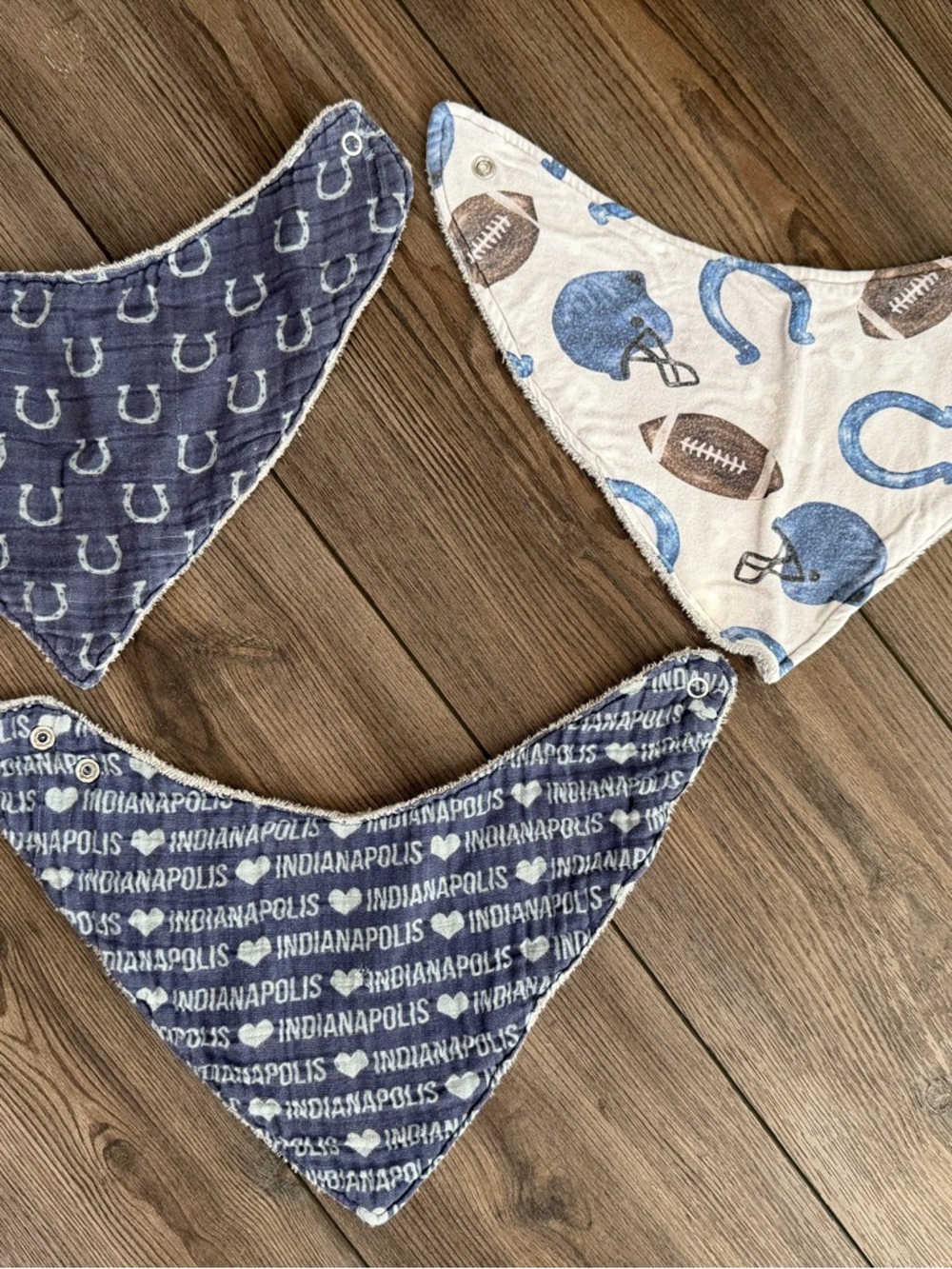 Blue Football Print & Indianapolis Bandana Bibs for Kids